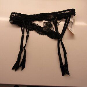 Lise Charmel GLAMOUR COUTURE Black Lace Garter Belt---Sz M---NWTs--Retailed $130